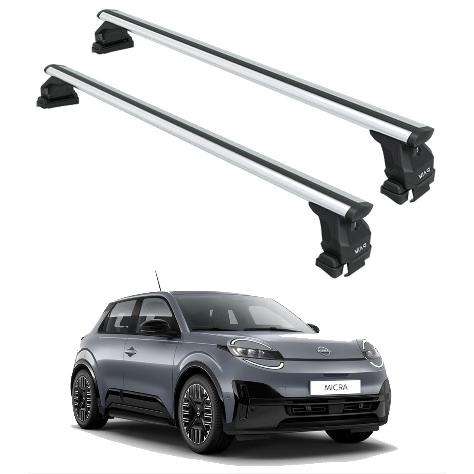 For Nissan Micra 2025- Up Roof Rack Cross Bars Normal Roof Silver For Nissan Micra 2025- Up Roof Rack Cross Bars Normal Roof Silver